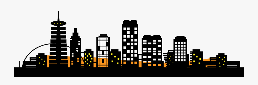 City Silhouette Skyline Clip Art - City Silhouette Vector Png, Transparent Clipart