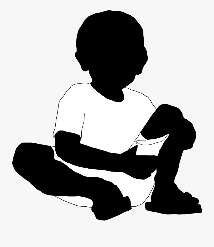 Beautiful Silhouettes Of Children - Little Black Boy Silhouette, Transparent Clipart