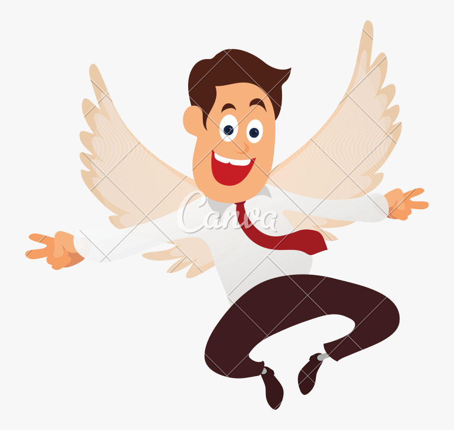 Cartoon Character Of A Cheerful Businessman Vector - Illustration, Transparent Clipart