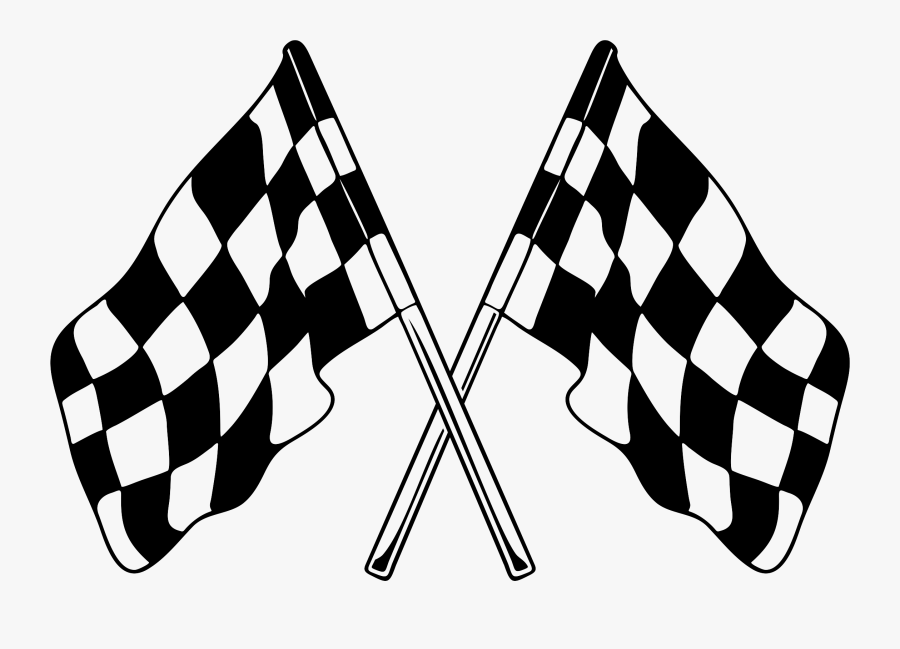 Racing Checkered Flag Flames - Race Car Finish Line Flag, Transparent Clipart