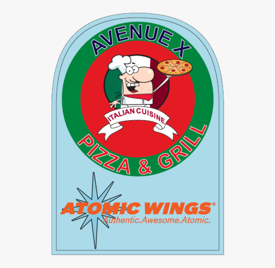 Avenue X Pizza Grill - Atomic Wings, Transparent Clipart