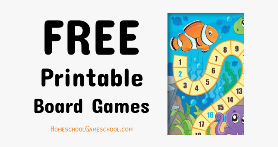 Free Printable Board Games - Anemone Fish, Transparent Clipart