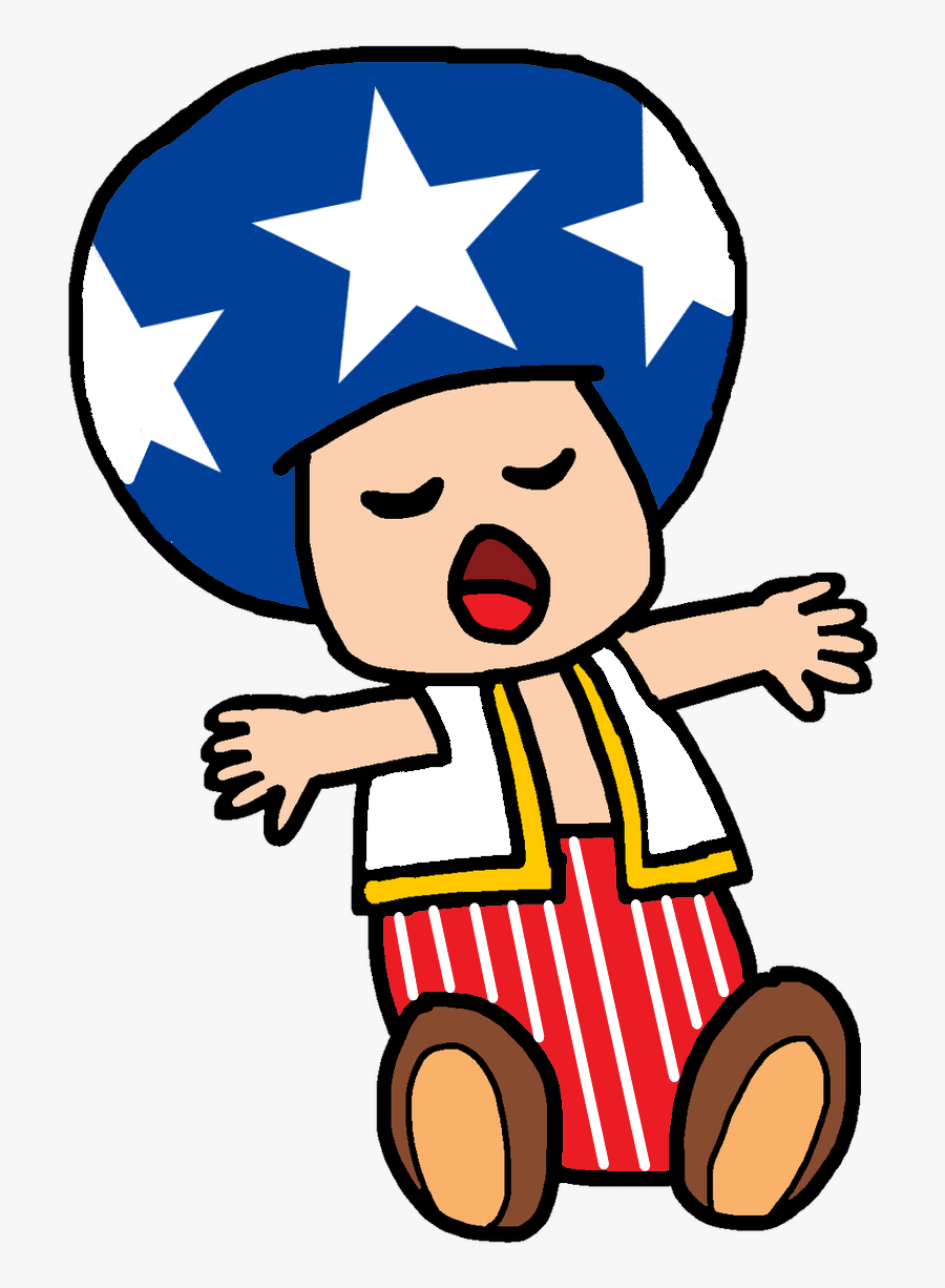 Patriotic Toad - Mario Toad Sleeping, Transparent Clipart