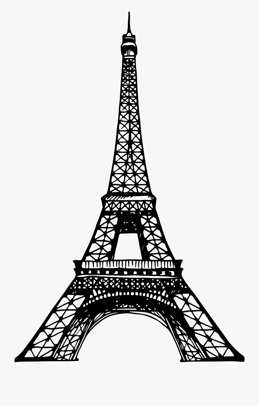 Eiffel Tower Clip Art - Sketch Paris Eiffel Tower Drawing, Transparent Clipart