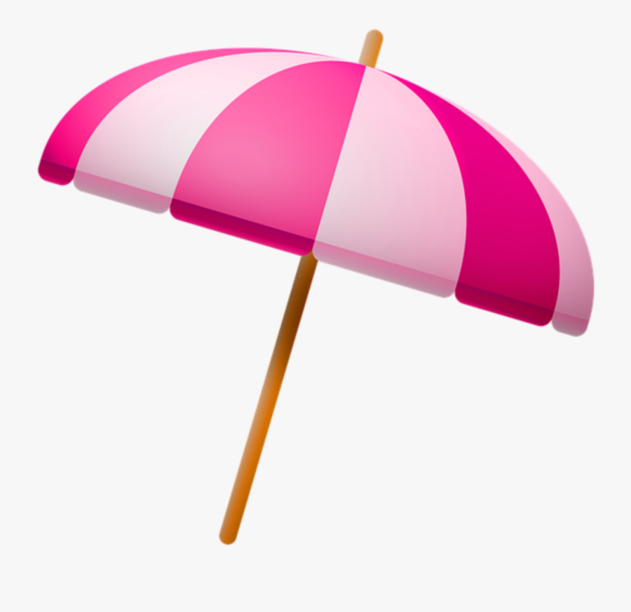 Pink Beach Umbrella Clipart, Transparent Clipart
