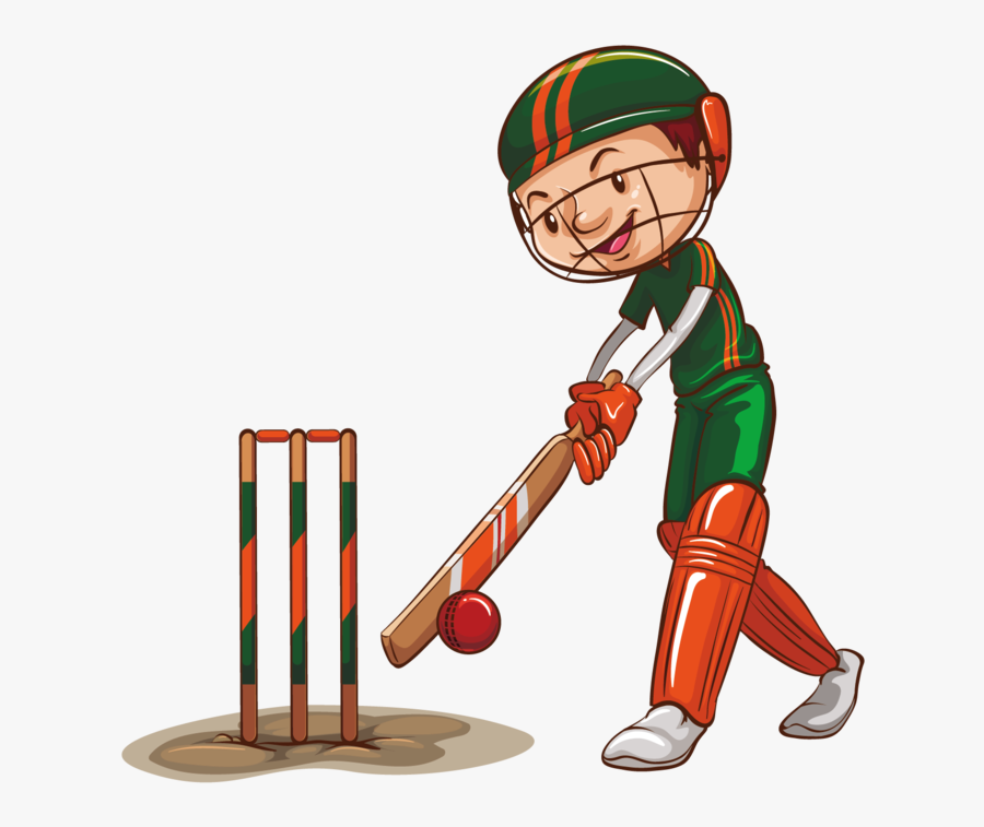 Man Playing Cricket , Transparent Cartoons - Boy Playing Cricket Clipart, Transparent Clipart