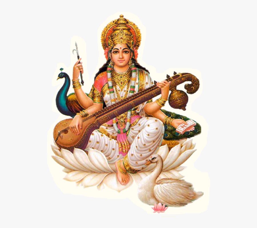 Saraswathi Goddess, Transparent Clipart