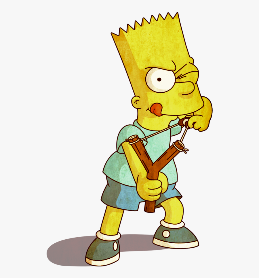 Bartsimpson , Simpsons , Slingshot , Freetoedit - Bart Simpson El Barto, Transparent Clipart