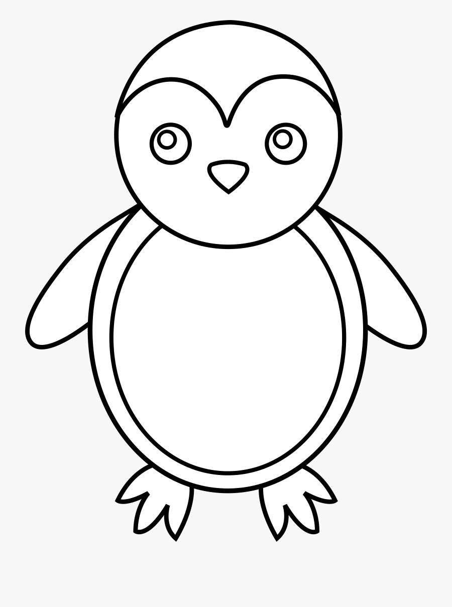 Clipart Of Antarctica, Antactica And Antartica - Cartoon Penguin Line Drawing, Transparent Clipart