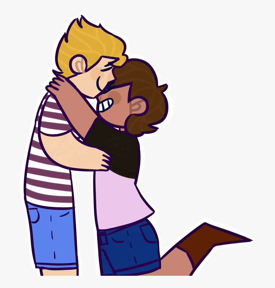 Minecraft Story Mode Male Jesse And Lukas Kiss, Transparent Clipart