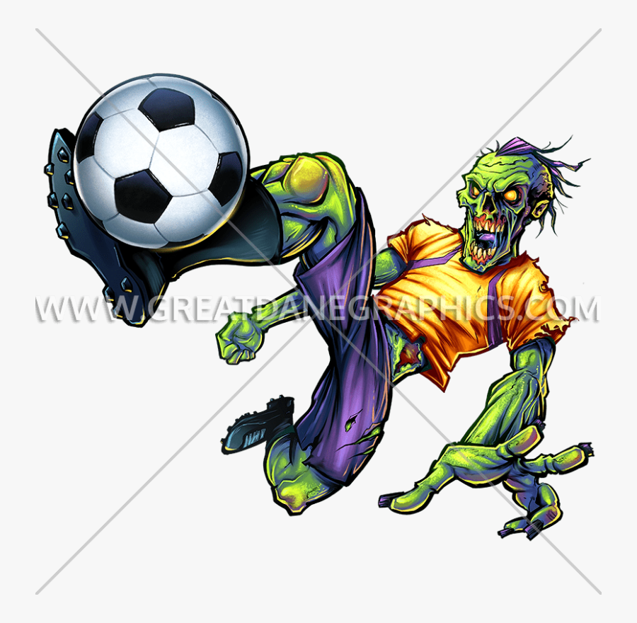 Girl Kicking Soccer Ball Clip Art - Zombie Soccer Png, Transparent Clipart