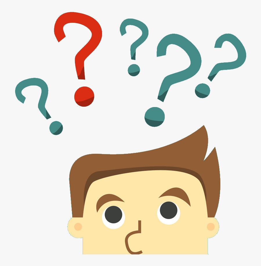 Business Man In Indecision On A Question Mark Vector - Question Clipart, Transparent Clipart