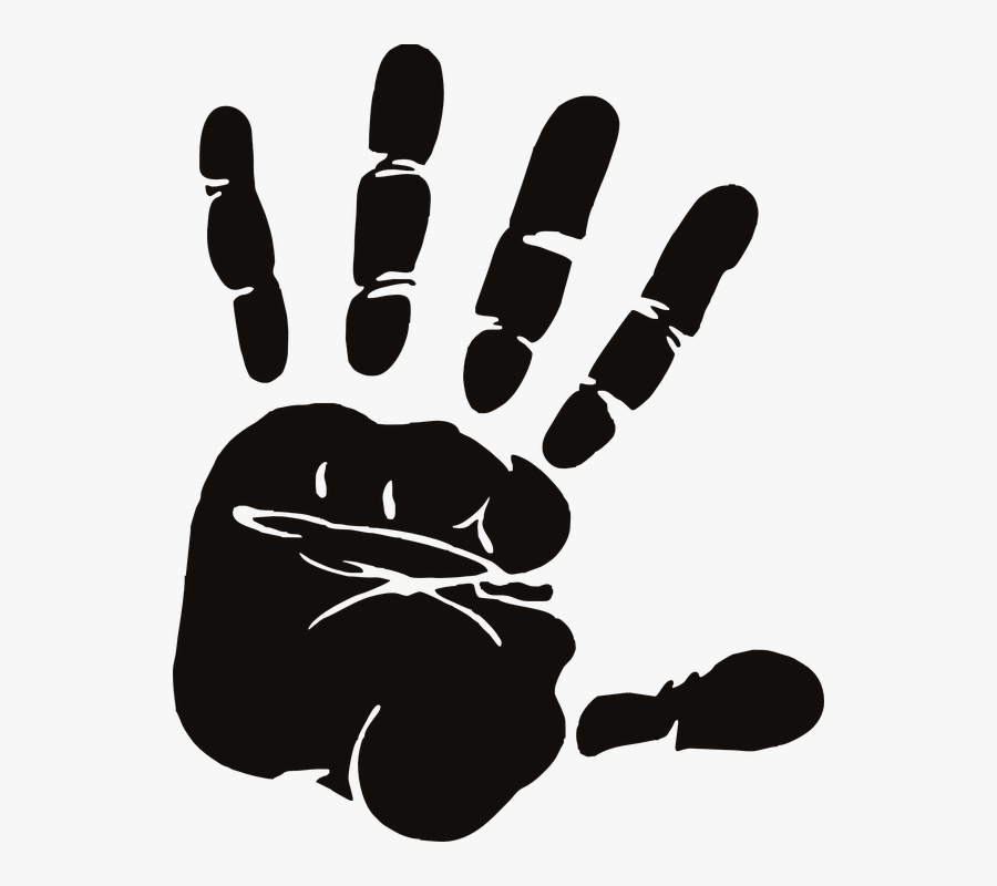 Palm Hand Silhouette, Transparent Clipart