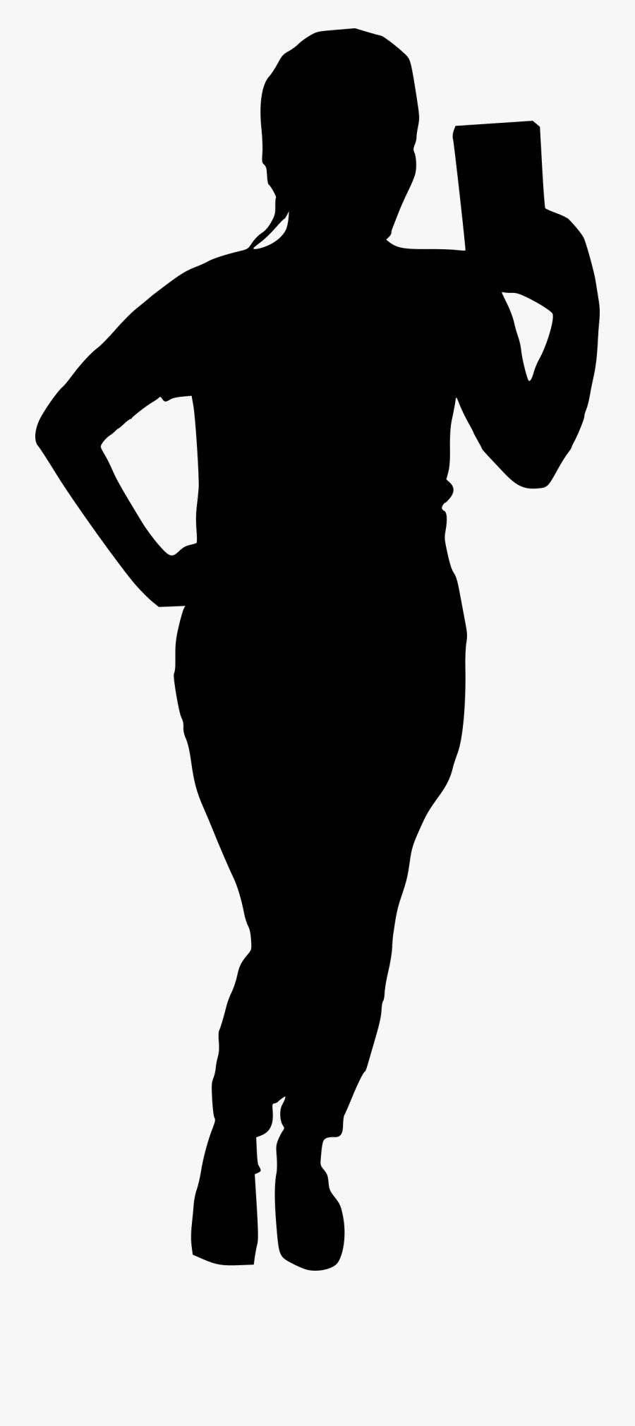 Black Outline Of Women, Transparent Clipart