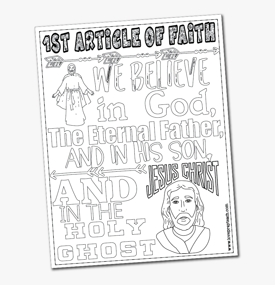 Articles Of Faith Printable Coloring Pages, Transparent Clipart