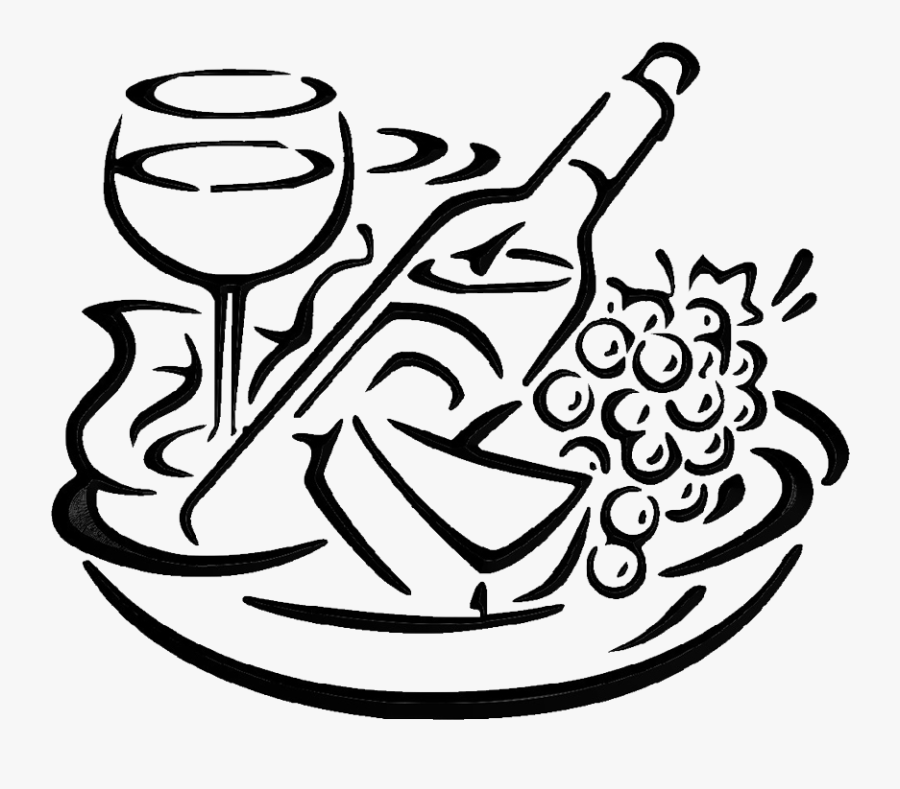 Cheese And Wine Stencil, Transparent Clipart