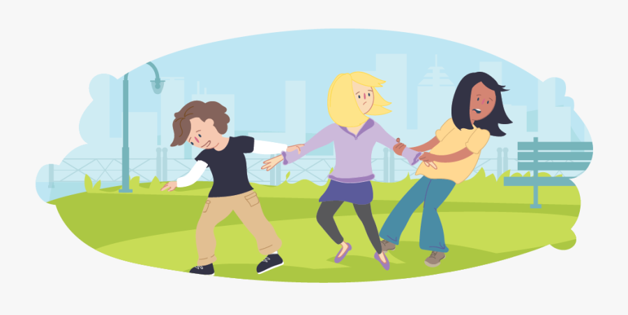 Girl In The Middle Being Pulled Either Way By Friends - Fighting With Friends Animation, Transparent Clipart