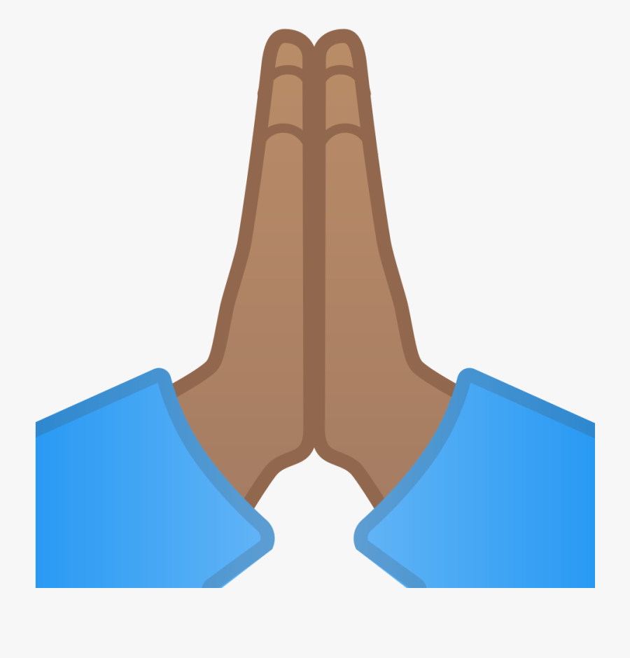 Folded Hands Medium Skin Tone Icon - Pray Hands Emoji Png, Transparent Clipart