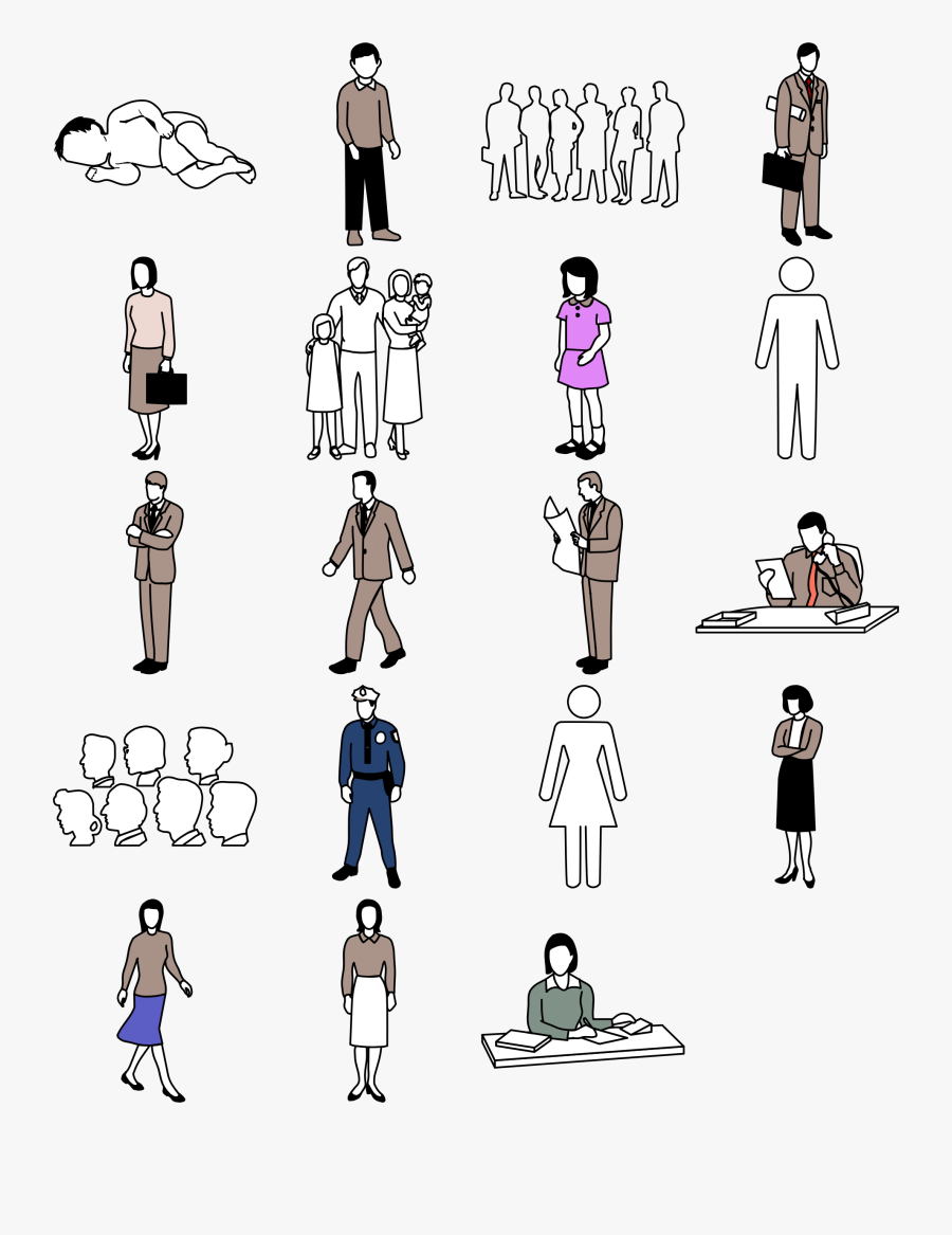 Different People Icons Big Mensch Comic Schwarz Weiss Free Transparent Clipart Clipartkey