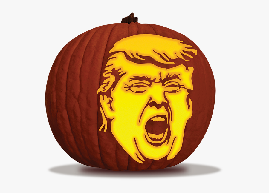 Clip Art Dwight Pumpkin - Printable Trump Pumpkin Stencil, Transparent Clipart
