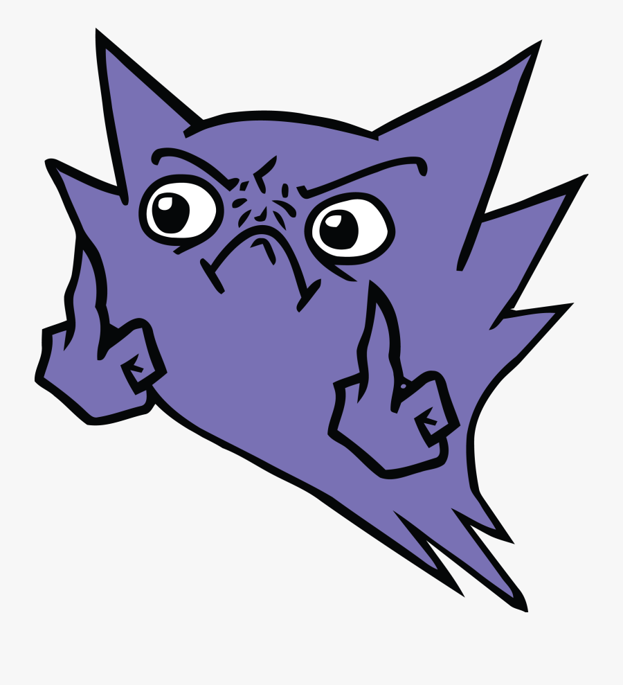Thought R/pokemon Might Like This Vectored For Making - Haunter Middle Finger Gif, Transparent Clipart