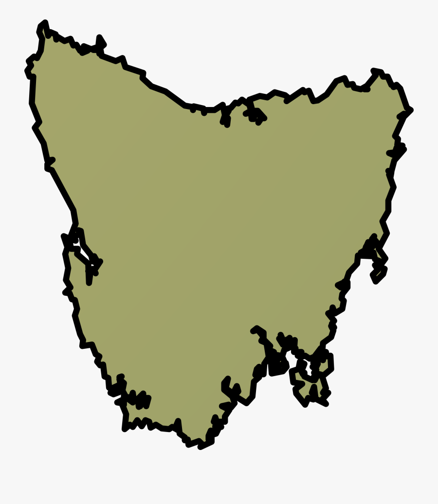 Leaf,area,artwork - Blank Map Of Tasmania, Transparent Clipart