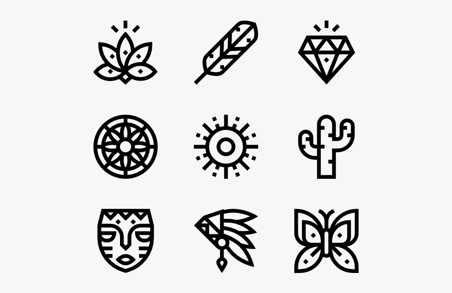 Clip Art Boho Symbols, Transparent Clipart