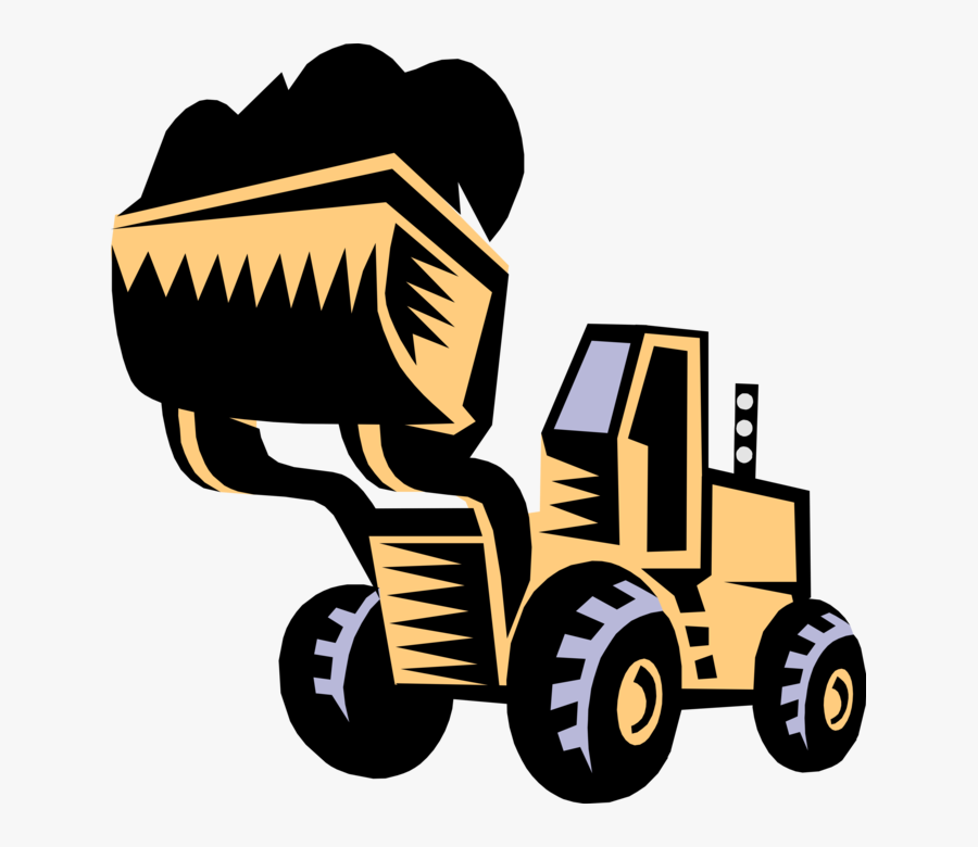 Vector Illustration Of Construction Industry Heavy - Front End Loader Clipart, Transparent Clipart