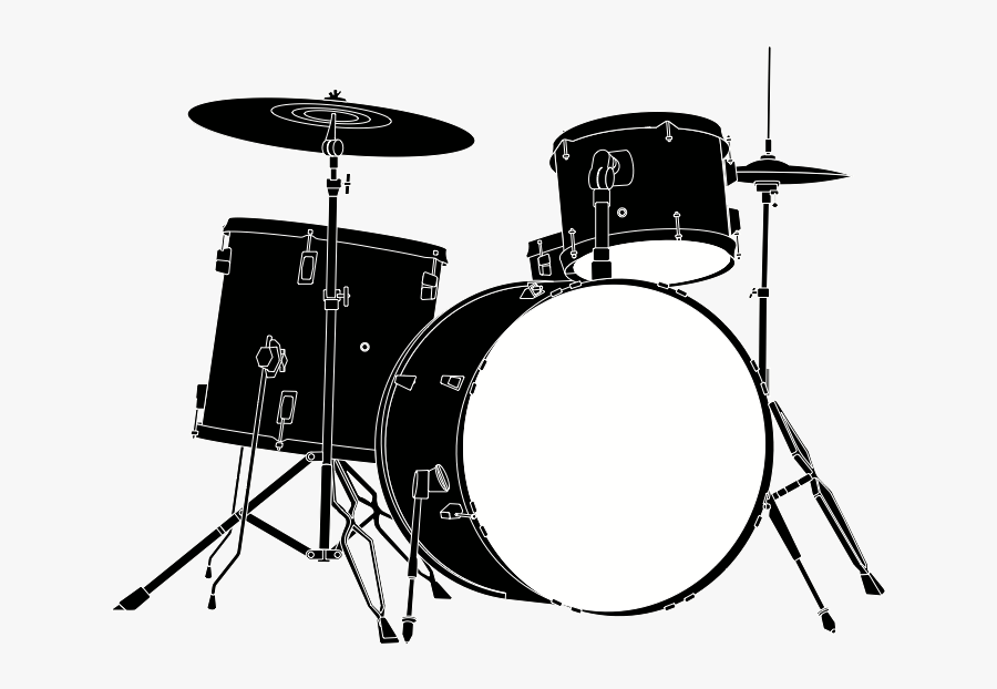 Drums Clipart Vector - Drum Kit Silhouette, Transparent Clipart