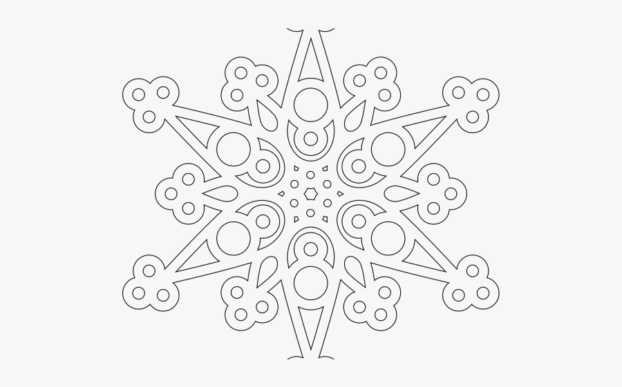 Snowflakes Clipart Half - Mandala Snowflakes Coloring Pages, Transparent Clipart