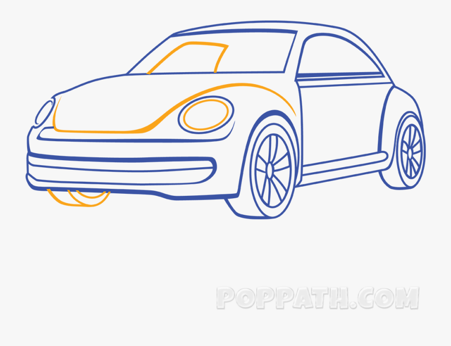 How To Draw A Simple Car Pop Path - Car Drawing Images Download, Transparent Clipart