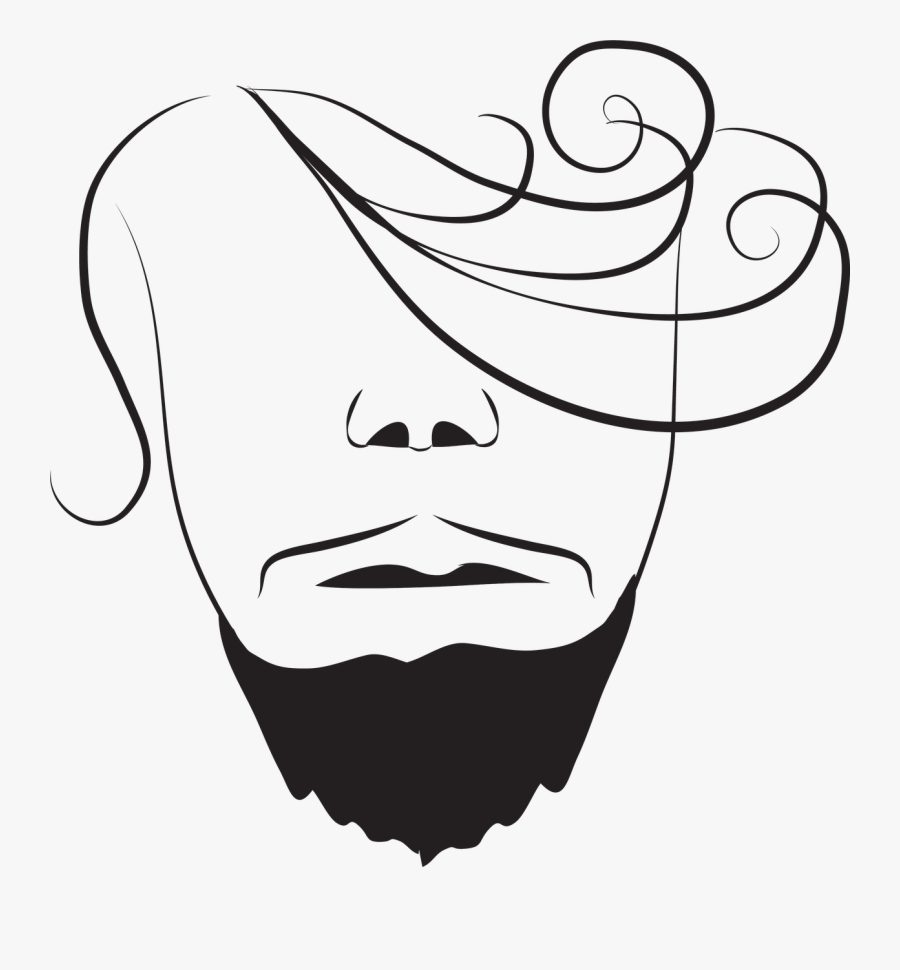 Drawing Silhouette Man Curly Png - Silueta De Cabello De Hombre Png, Transparent Clipart