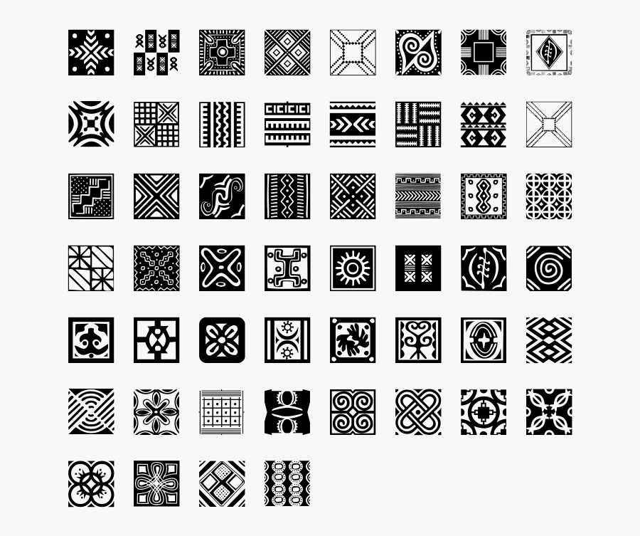 African Zentangle Patterns, Transparent Clipart