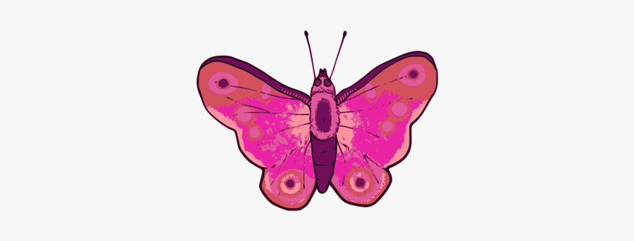 Vector Illustration Of Pink And Purple Butterfly - Butterfly Vector Mariposas Rosa Borboleta Butterfly, Transparent Clipart
