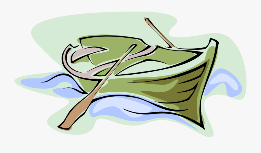 Wooden Rowboat With Oars, Transparent Clipart