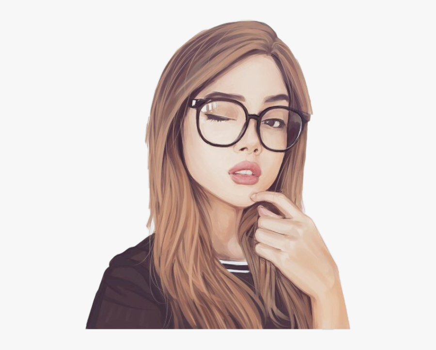 #gurl #girl #glasses #cutegirl #cutegirls #cute #freetoedit - Cute Drawings Of Girls With Glasses, Transparent Clipart