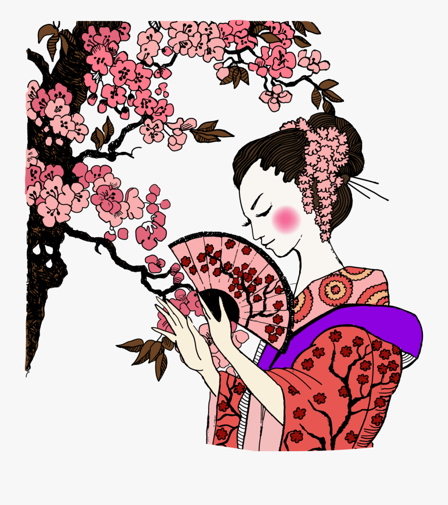 Geisha Ancient Women Transprent Png Free - Japanese Geisha Png, Transparent Clipart