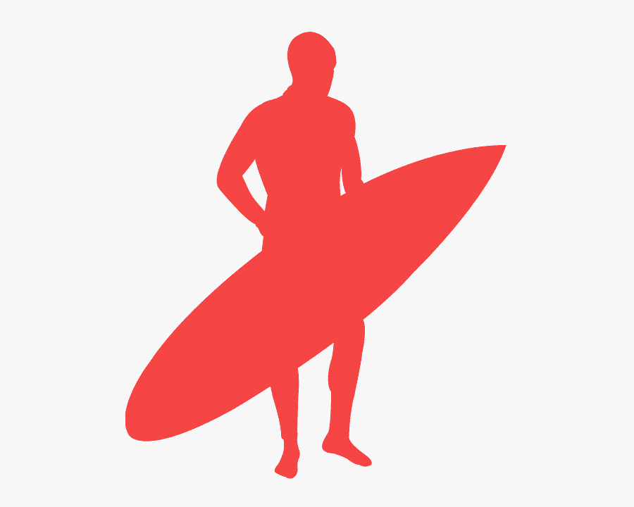 Silhouette Surfboard Blue, Transparent Clipart