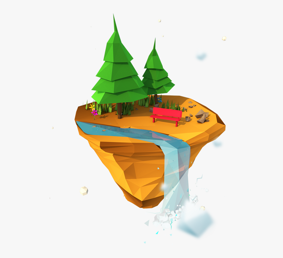 Clip Art Islands By Moek Via - Floating Island Low Poly, Transparent Clipart