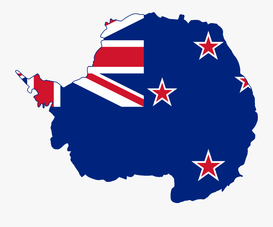 New Zealand Flag Png Transparent Images - Antarctica Map With Flag, Transparent Clipart