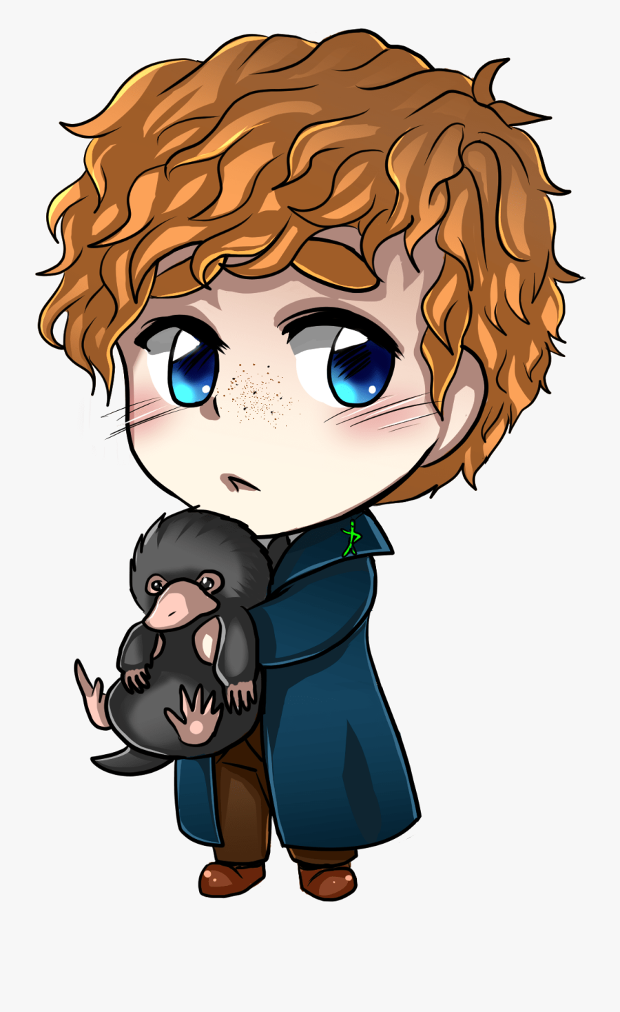 Newt Scamander Cute Drawing, Transparent Clipart