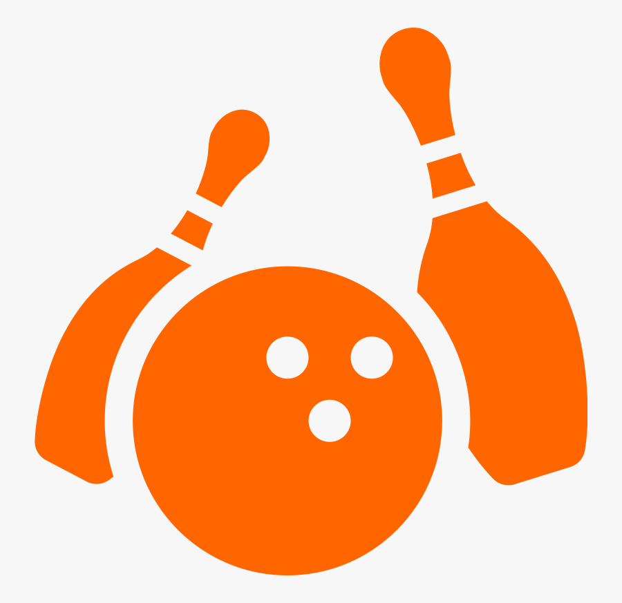 Orange Bowling Pins And Ball, Transparent Clipart