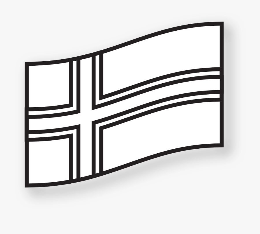 Iceland Flag Black White Coloring Book Colouring Colouringbook, Transparent Clipart