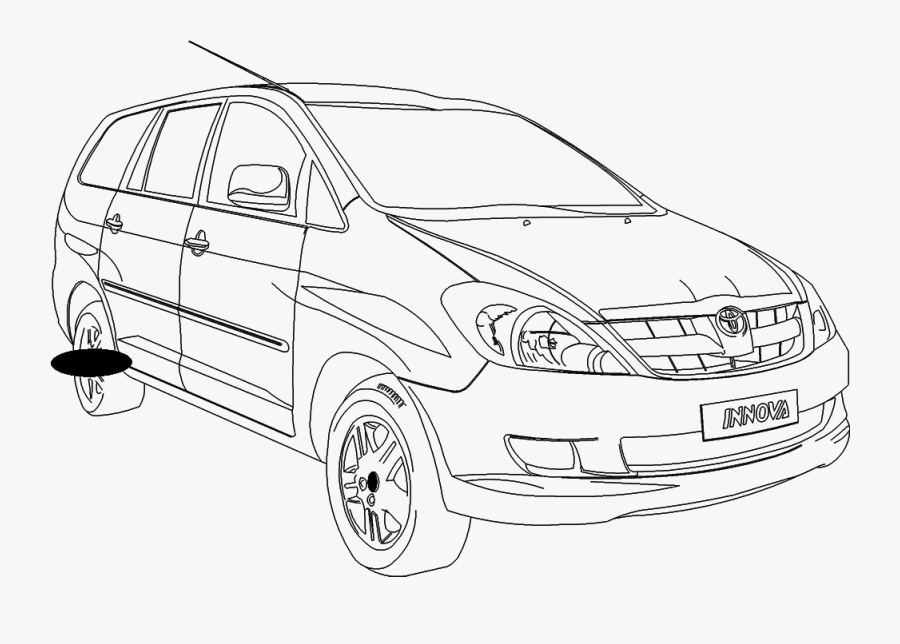 Transparent 2d Car Png - Drawing Of Innova Car, Transparent Clipart