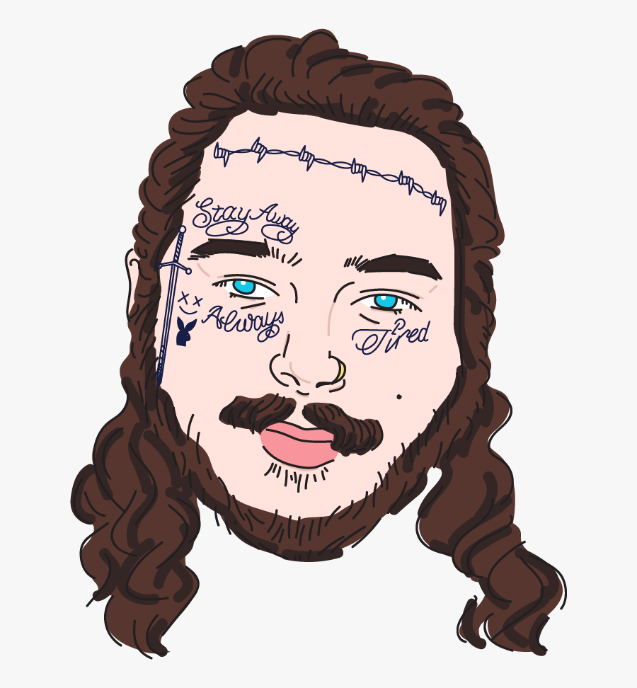 Transparent Tattoo Parlor Clipart - Post Malone Face Tattoos Png, Transparent Clipart