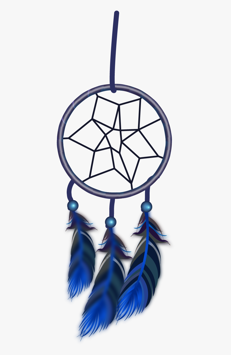 Dreamcatcher Feather Wind Chimes - Atrapa Sueños Azul Clipart, Transparent Clipart