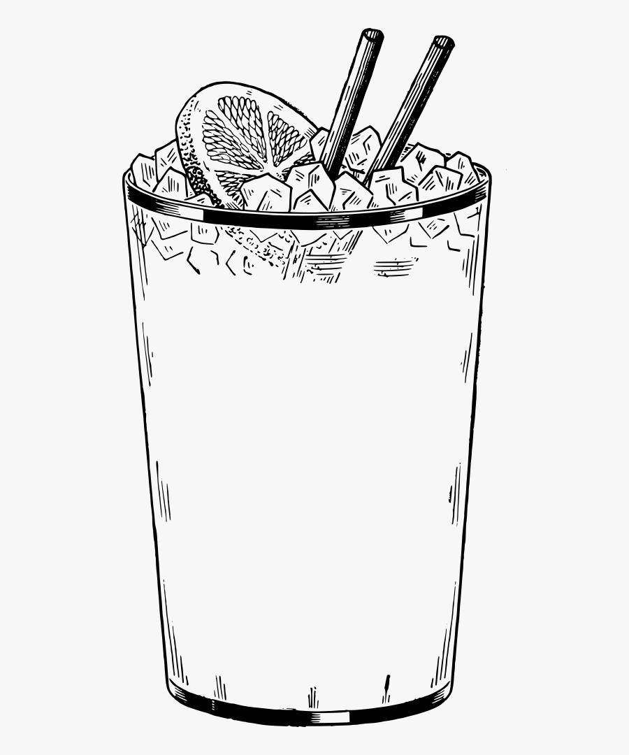 Tea Clipart Full Glass - Iced Tea Vector Black And White, Transparent Clipart