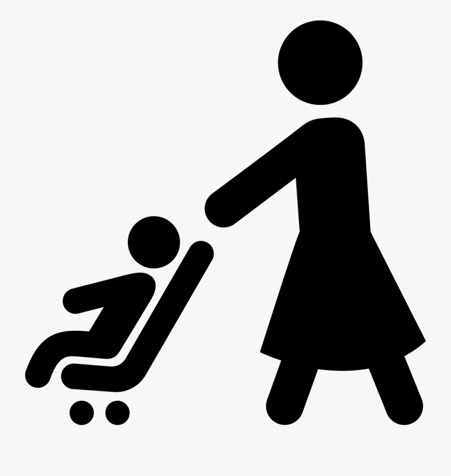 Free Mothers Clipart Stroller Walk - Woman With Stroller Icon, Transparent Clipart
