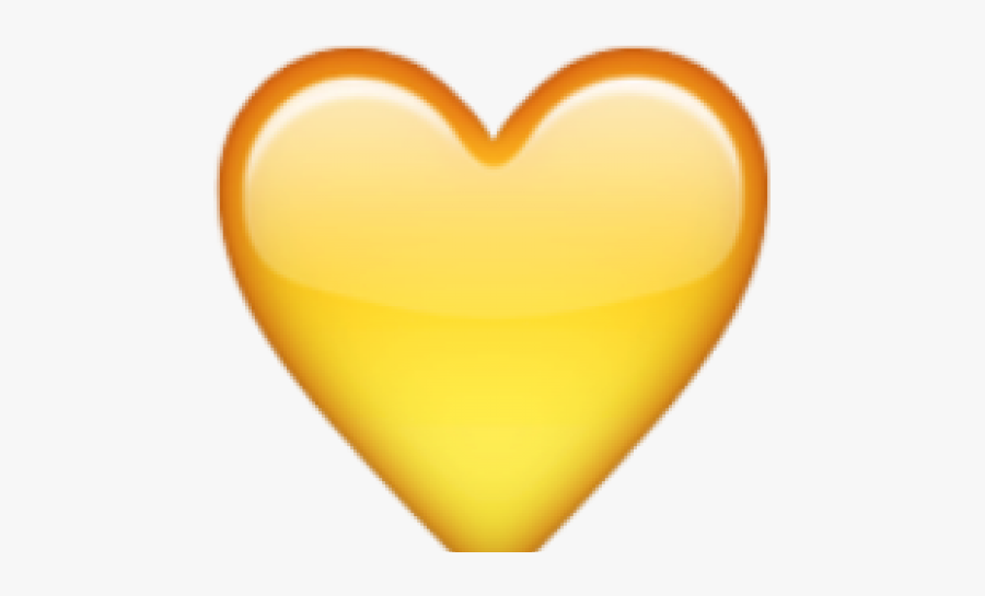 Yellow Heart Cliparts - Yellow Love Heart Emoji, Transparent Clipart