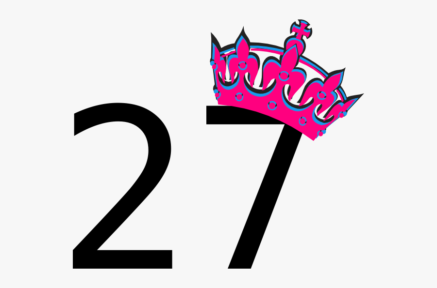 Pink Tilted Tiara And Number 27 Hi - Number 20 Clipart, Transparent Clipart